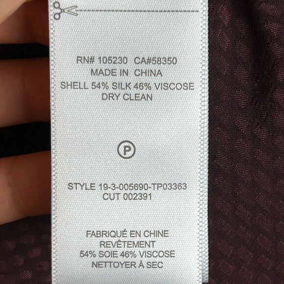 Equipment Femme Corbette Blouse in Aubergine Bis Silk Button Up Fil Coupe Top M - Picture 12 of 12